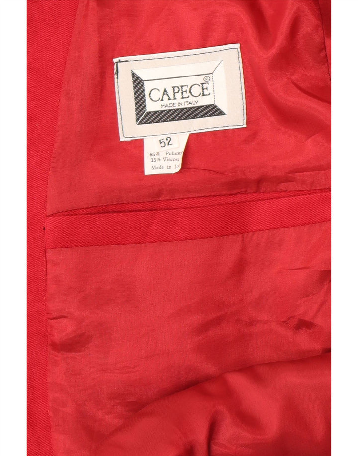 Винтажный мужской двубортный пиджак IT 52 XL Красный полиэстер