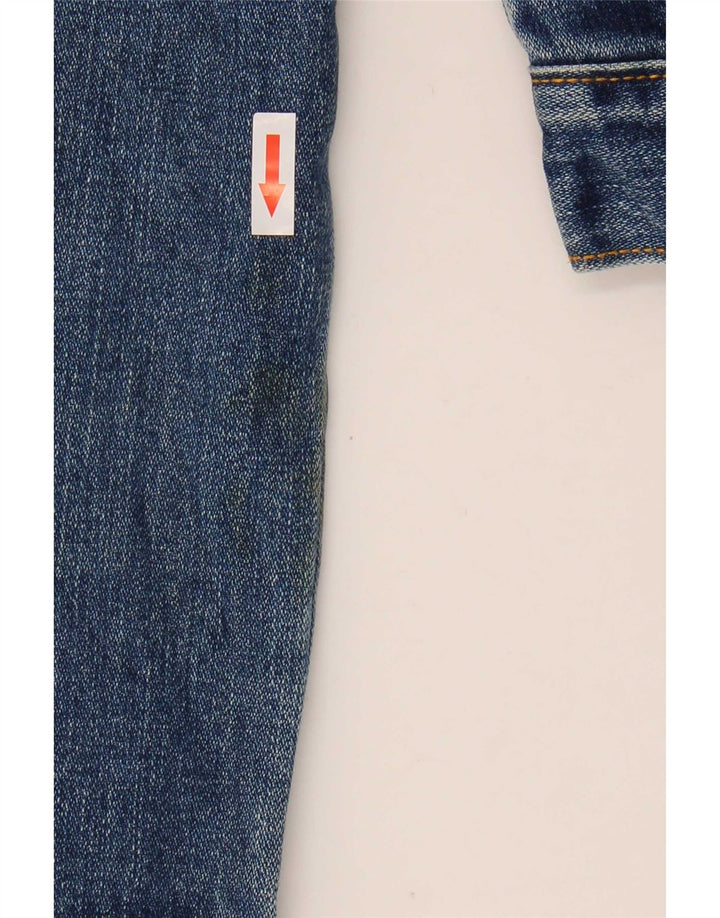 Джинсовая куртка Levi's для девочек 7-8 лет, большая синяя хлопковая ткань