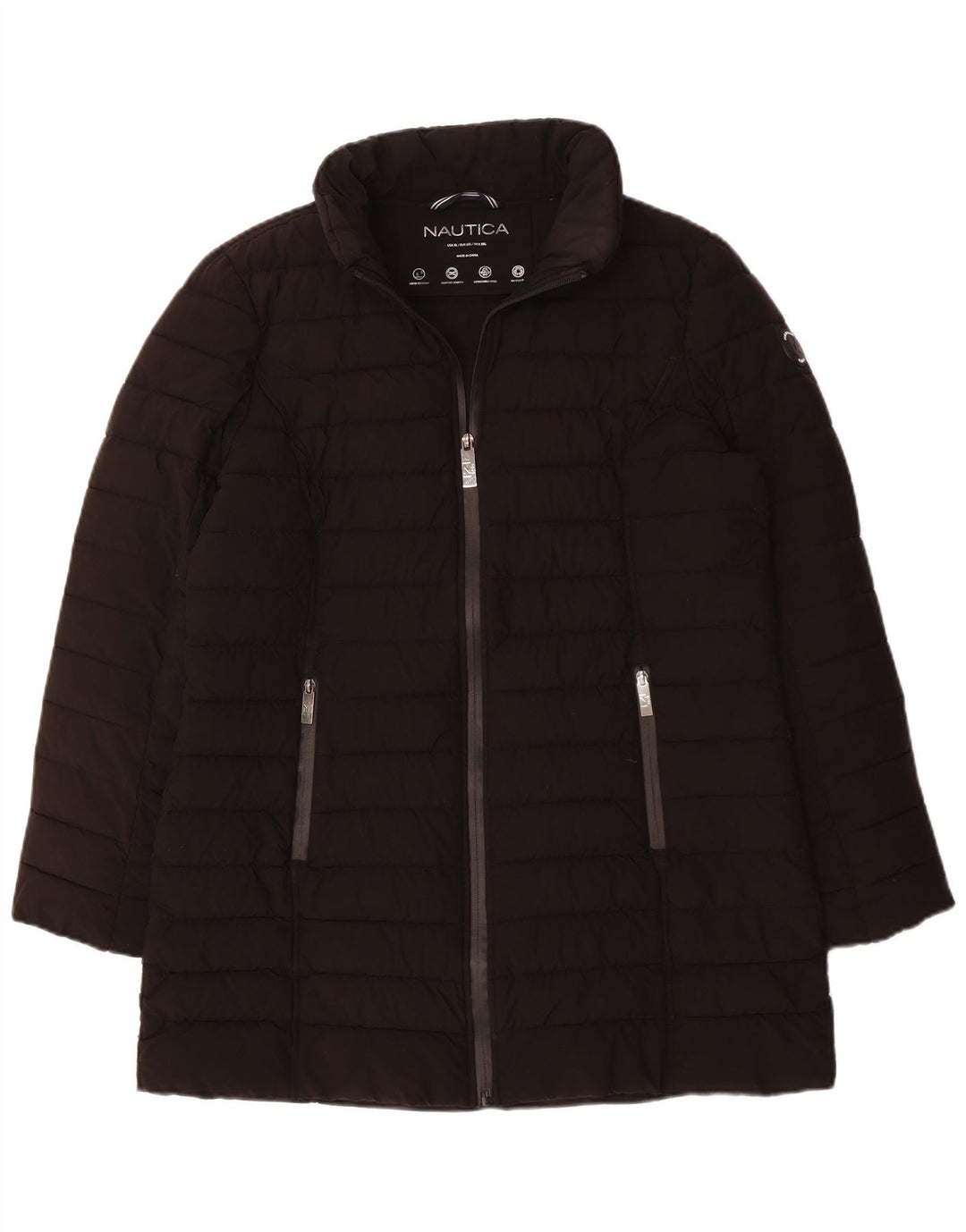 Женская стеганая куртка Nautica UK 20 2XL, черный полиэстер