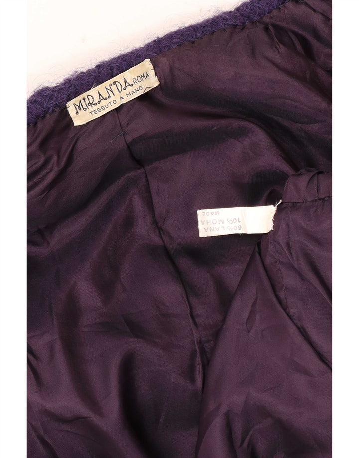 Винтажный женский пиджак, Великобритания, 18 XL, фиолетовый, шерстяной в клетку