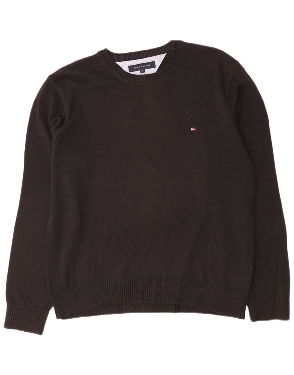 Мужской свитер с вырезом лодочкой Tommy Hilfiger XL, черный хлопок
