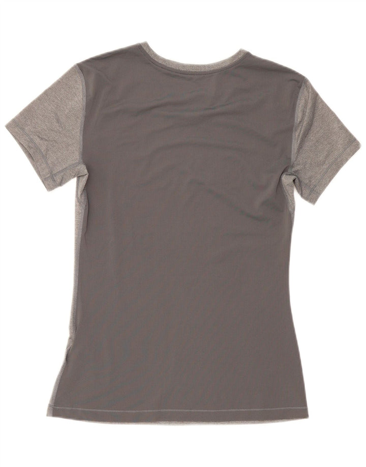 Женская футболка Nike Dri Fit Top UK 14, большой серый полиэстер