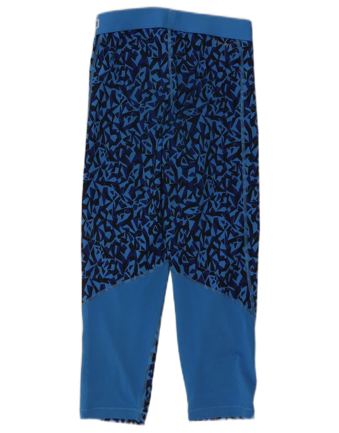 Женские леггинсы-капри Nike UK 8, маленькие синие, полиэстер с геометрическим рисунком
