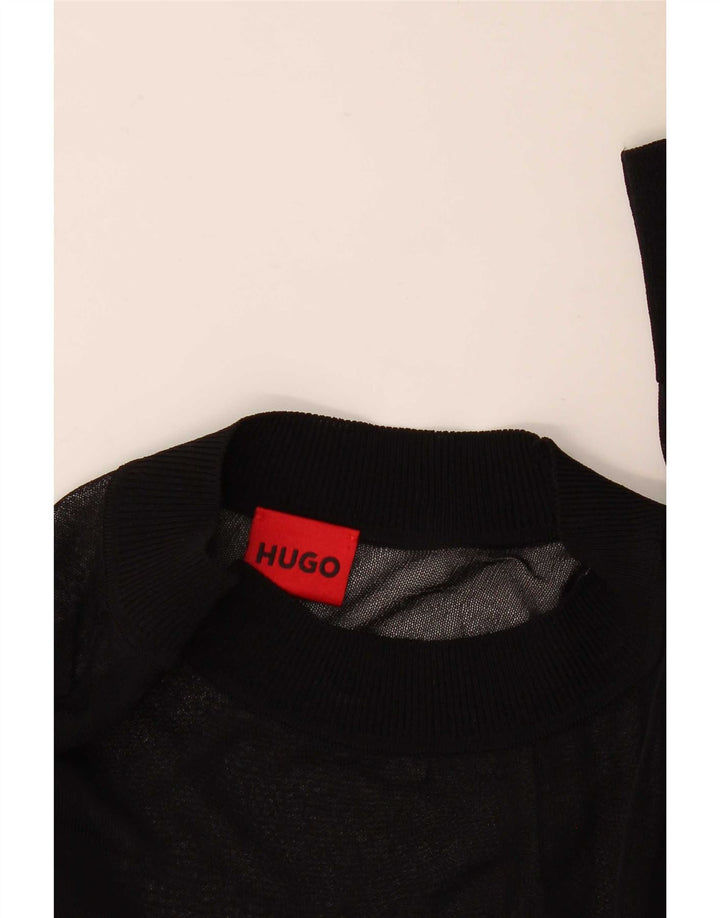 Женский топ с длинным рукавом Hugo Boss UK 14, средний черный