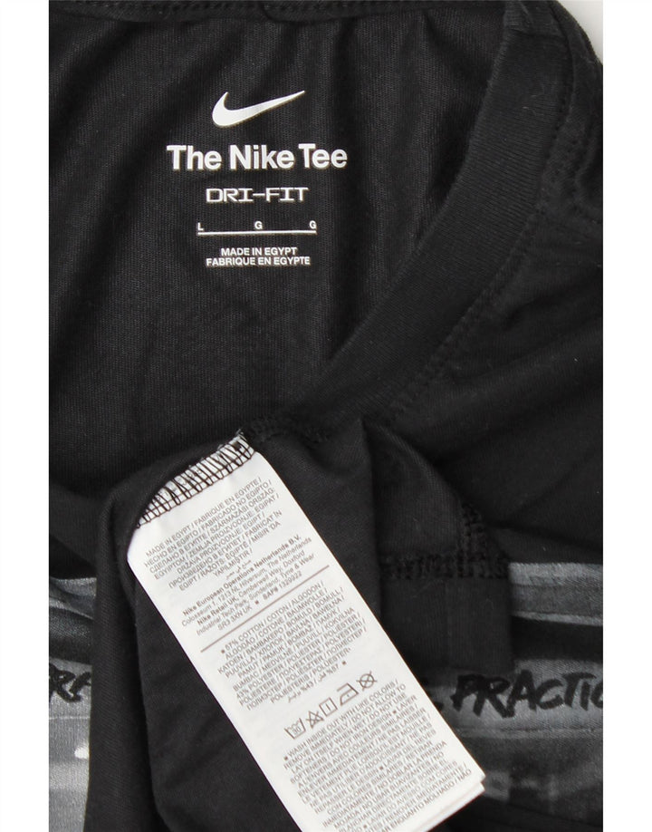Мужская футболка с рисунком Nike Dri Fit, большая черная