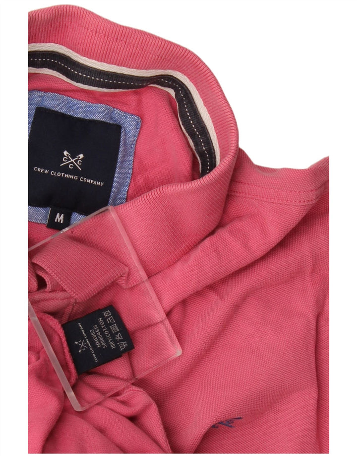 Crew Clothing Мужская рубашка поло из хлопка среднего розового цвета