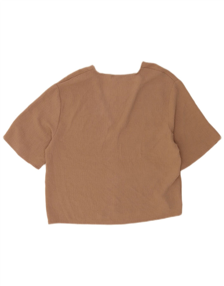 Женская блузка с рукавом 1/2 Zara UK 10, маленький коричневый цвет