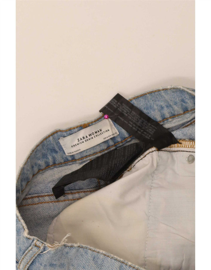 Женская джинсовая мини-юбка Zara среднего размера W28, синяя, хлопок