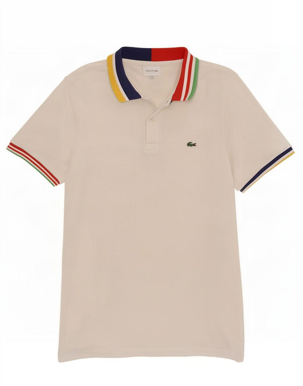 Рубашка-поло для мальчиков Lacoste в регби, 15-16 лет, хлопок в белую полоску