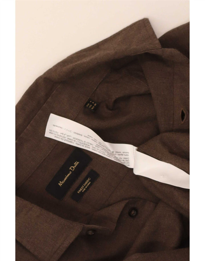 Мужская рубашка Massimo Dutti, маленький коричневый хлопок