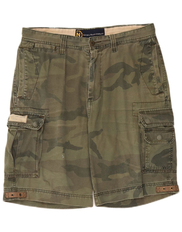 Мужские шорты карго NAUTICA W33, средний зеленый камуфляжный хлопок