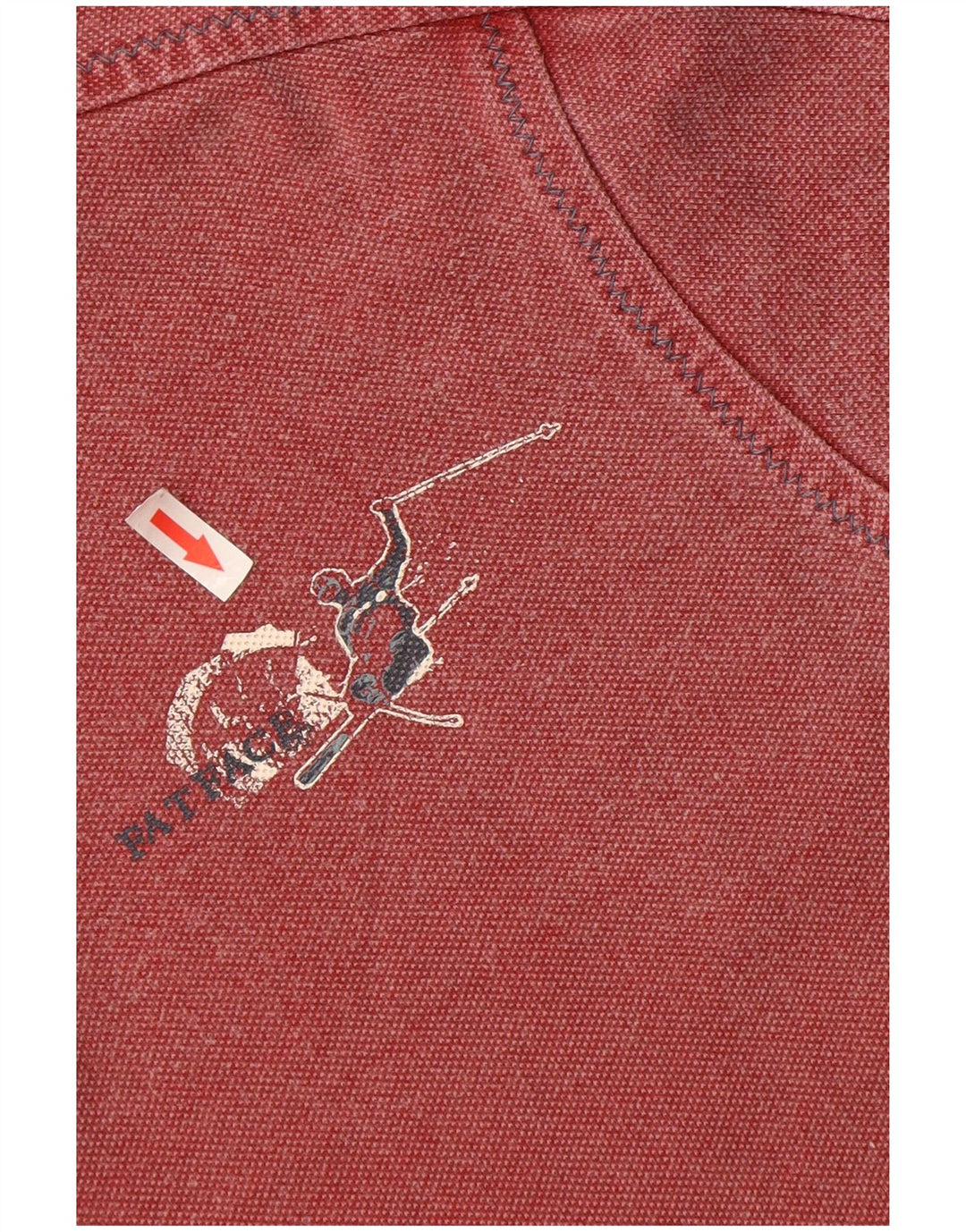 FAT FACE Мужской свитшот с рисунком на молнии и воротником-стойкой, джемпер среднего красного цвета, хлопок