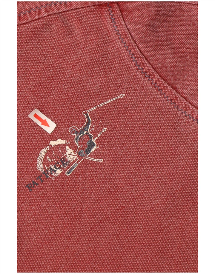 FAT FACE Мужской свитшот с рисунком на молнии и воротником-стойкой, джемпер среднего красного цвета, хлопок