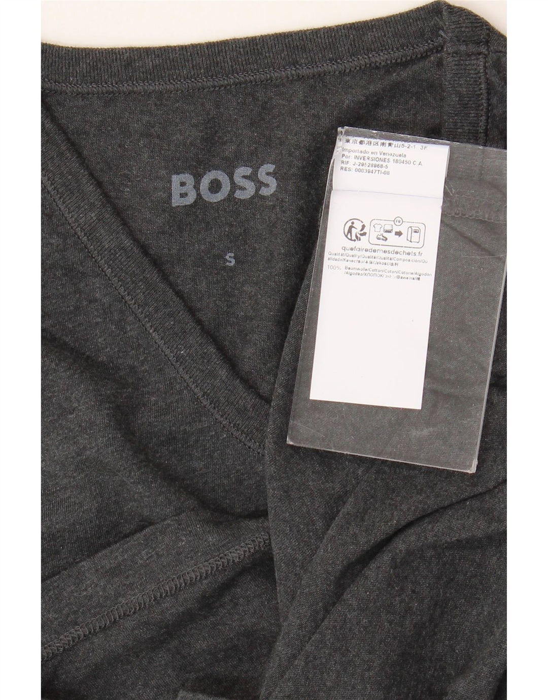 Мужская футболка Hugo Boss, маленький серый хлопок