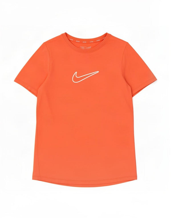 Футболка с рисунком Nike Dri Fit для девочек, топ 13–14 лет, XL, оранжевый полиэстер