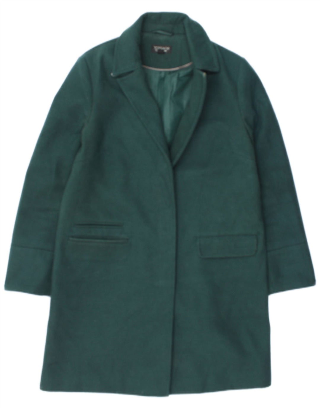 Женское пальто Topshop UK 8 маленькое зеленое из полиэстера