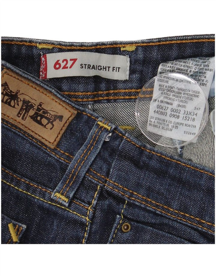 Женские прямые джинсы LEVI'S 627 W33 L29 Темно-синие, хлопок