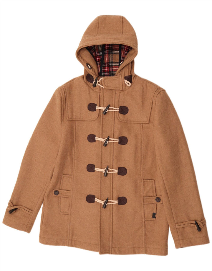 Мужской дафлкот Pull & Bear с капюшоном UK 42 XL, бежевый полиэстер