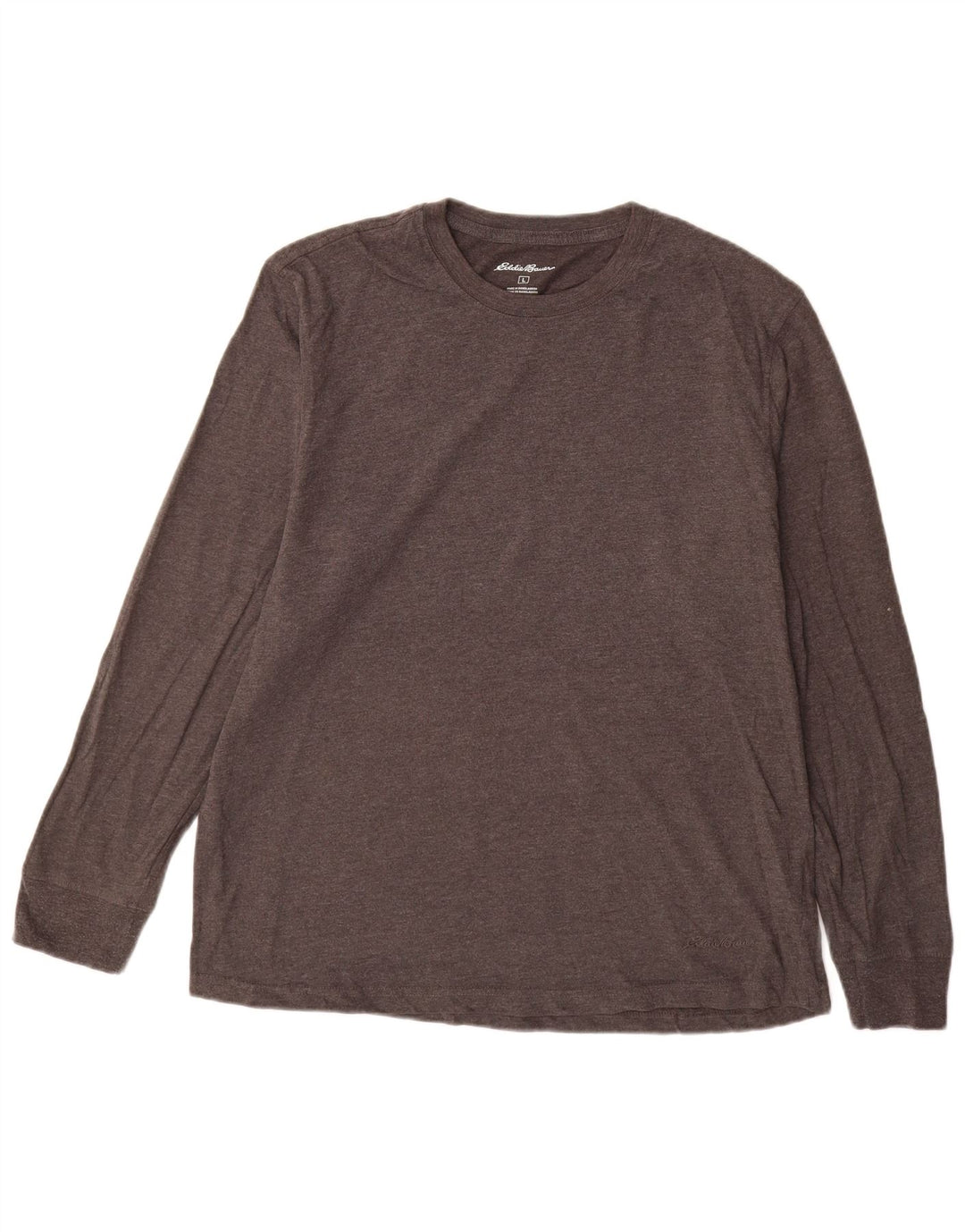 EDDIE BAUER Mens Top Long Sleeve Large Grey Cotton