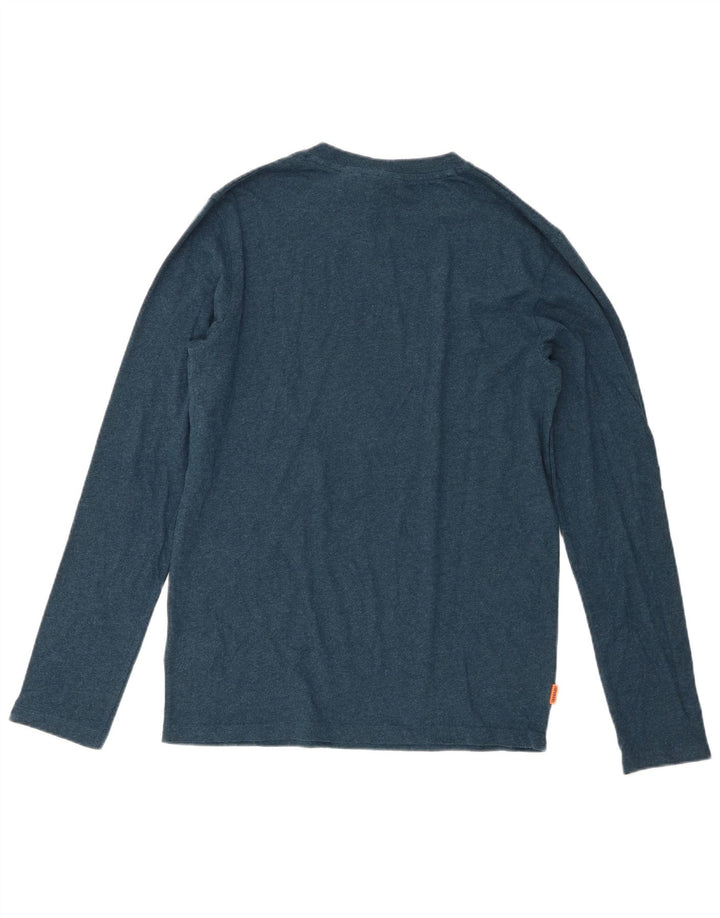 Мужской топ Superdry с длинным рукавом, средний синий хлопок