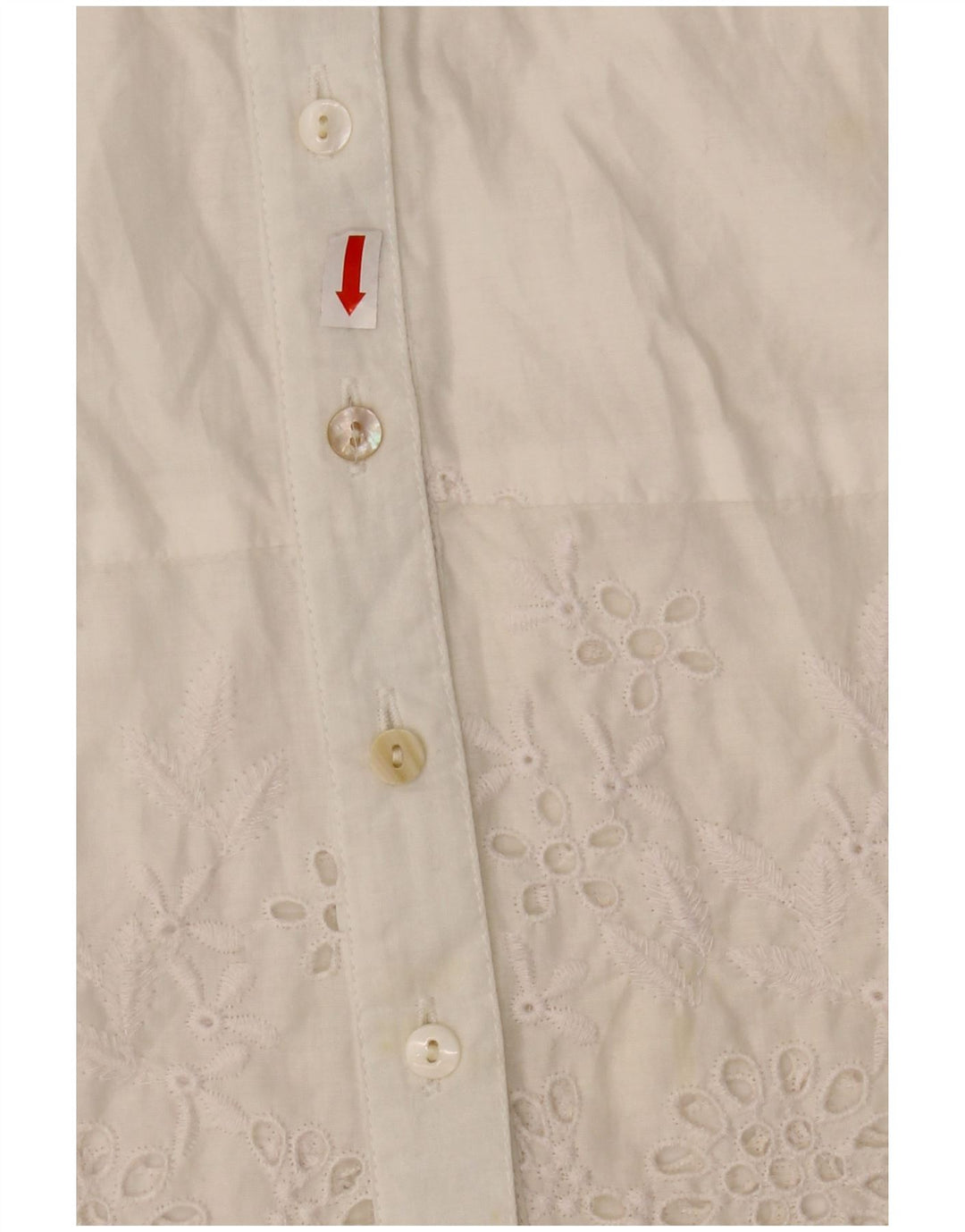 Женская блузка-рубашка с коротким рукавом WAREHOUSE UK 10, маленький размер, белый полиэстер