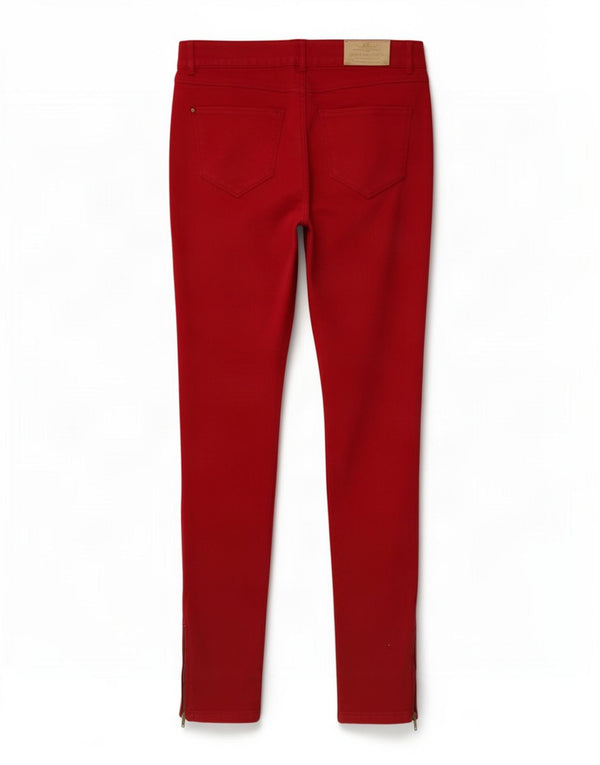 Женские повседневные узкие брюки Zara EU 42, большие W32 L29, красный хлопок