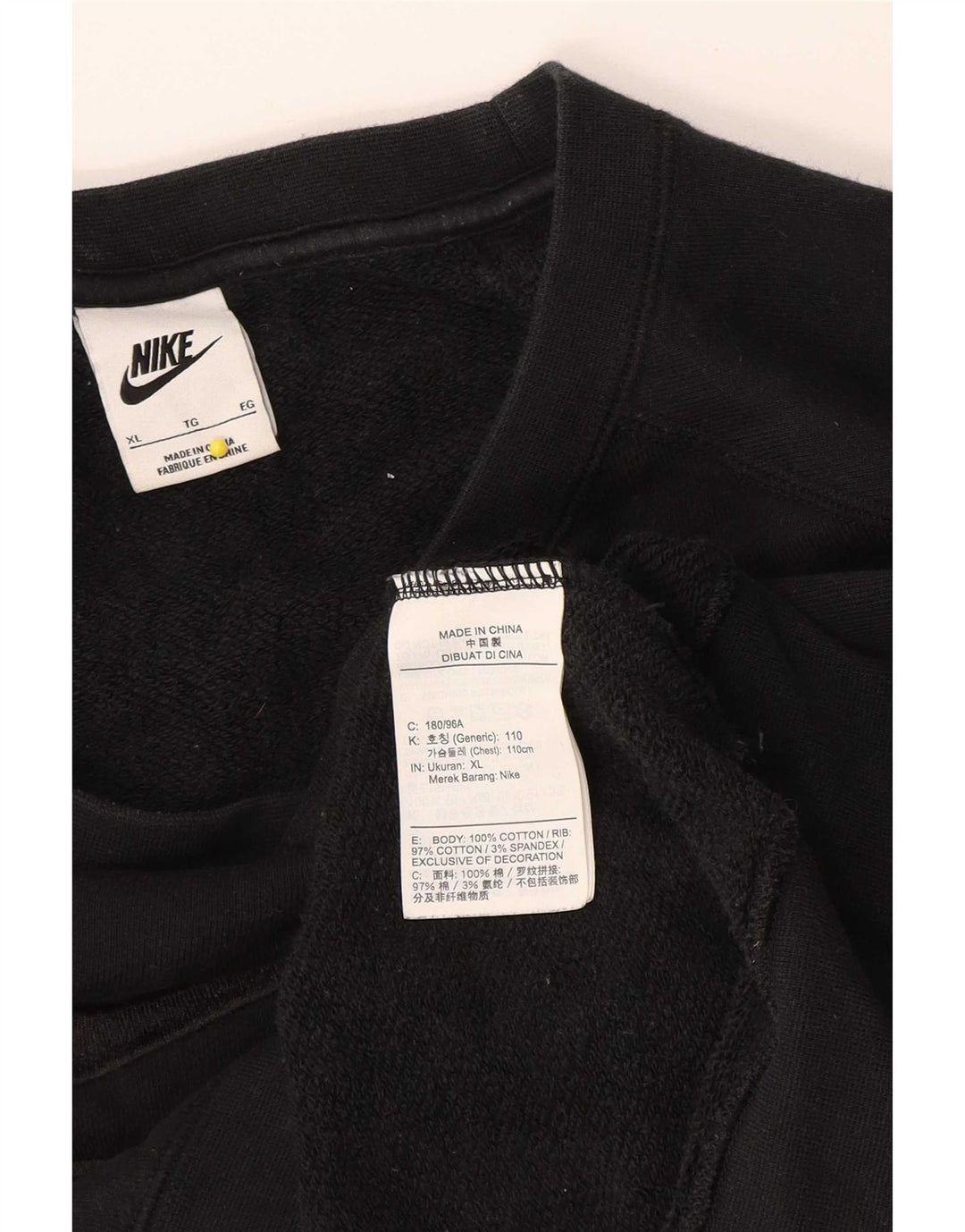 Мужской свитшот с рисунком Nike XL, черный, хлопок