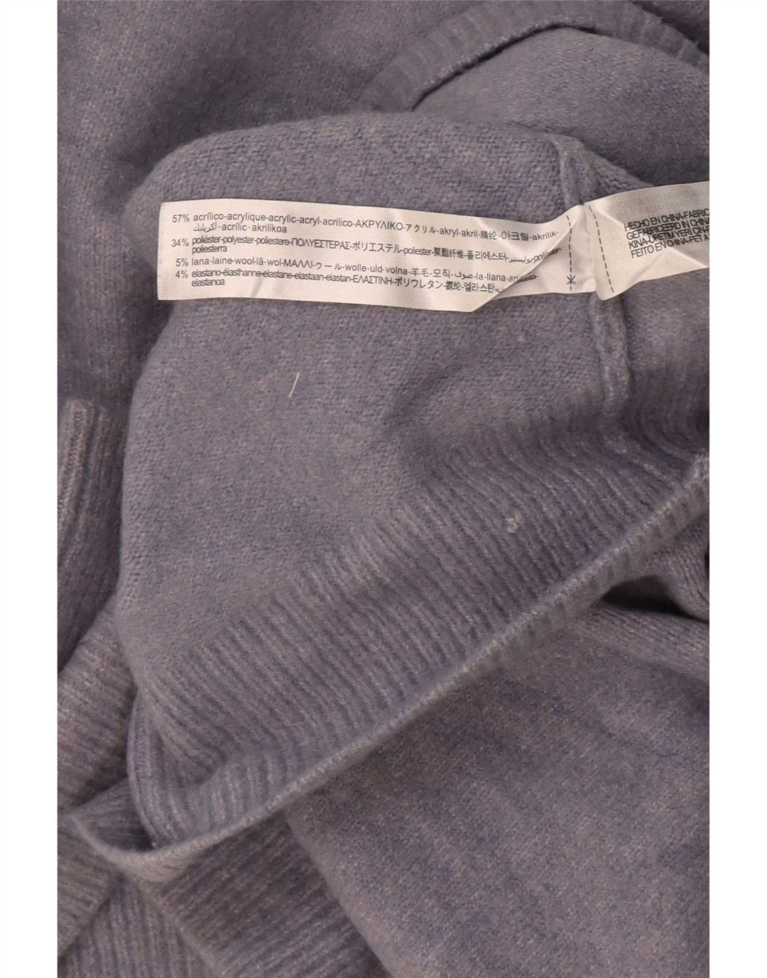 Женский укороченный джемпер оверсайз с высоким воротником Zara UK 14, средний синий цвет