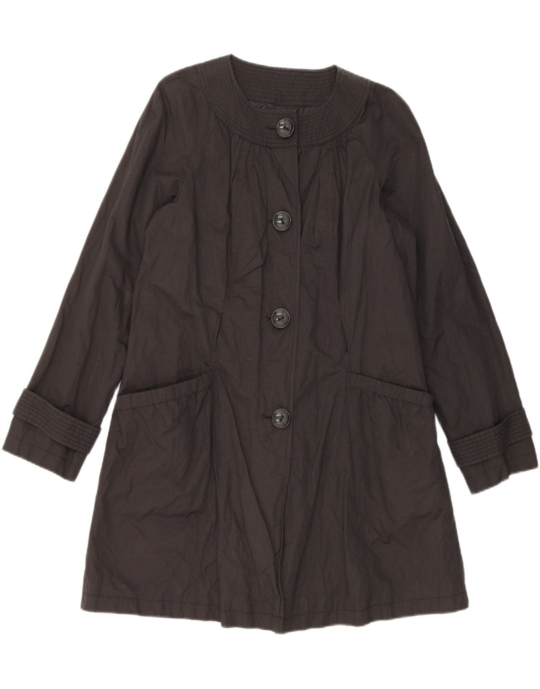 Женский тренч Marks & Spencer Autograph UK 14, средний черный хлопок