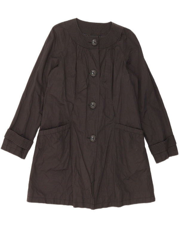 Женский тренч Marks & Spencer Autograph UK 14, средний черный хлопок