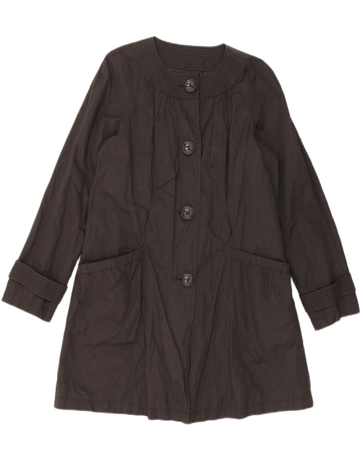 Женский тренч Marks & Spencer Autograph UK 14, средний черный хлопок