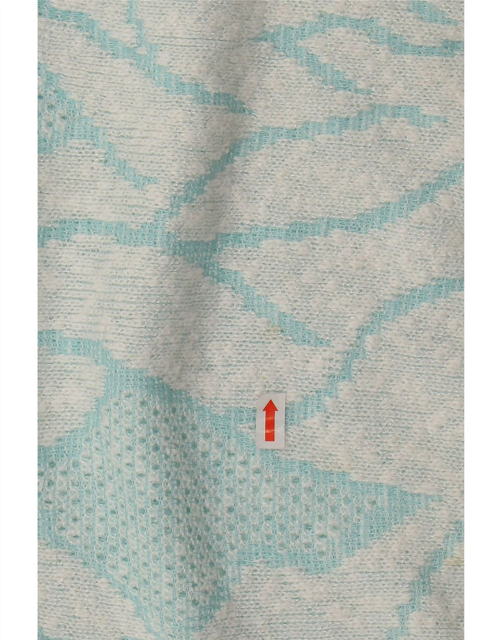 VINTAGE Женский джемпер с круглым вырезом IT 50 XL Бирюзовый цветных блоков