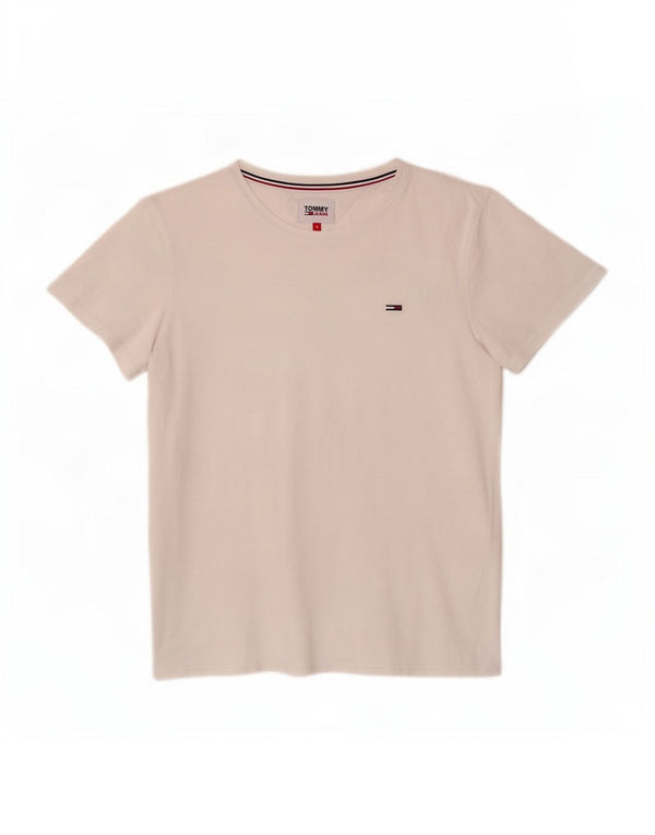 Женская футболка Tommy Hilfiger Top UK 12, средний белый хлопок
