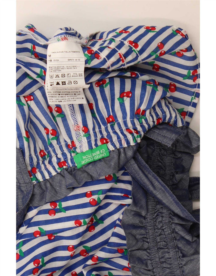 Женский укороченный топ на бретельках Benetton UK 14, хлопок средней синей полоски
