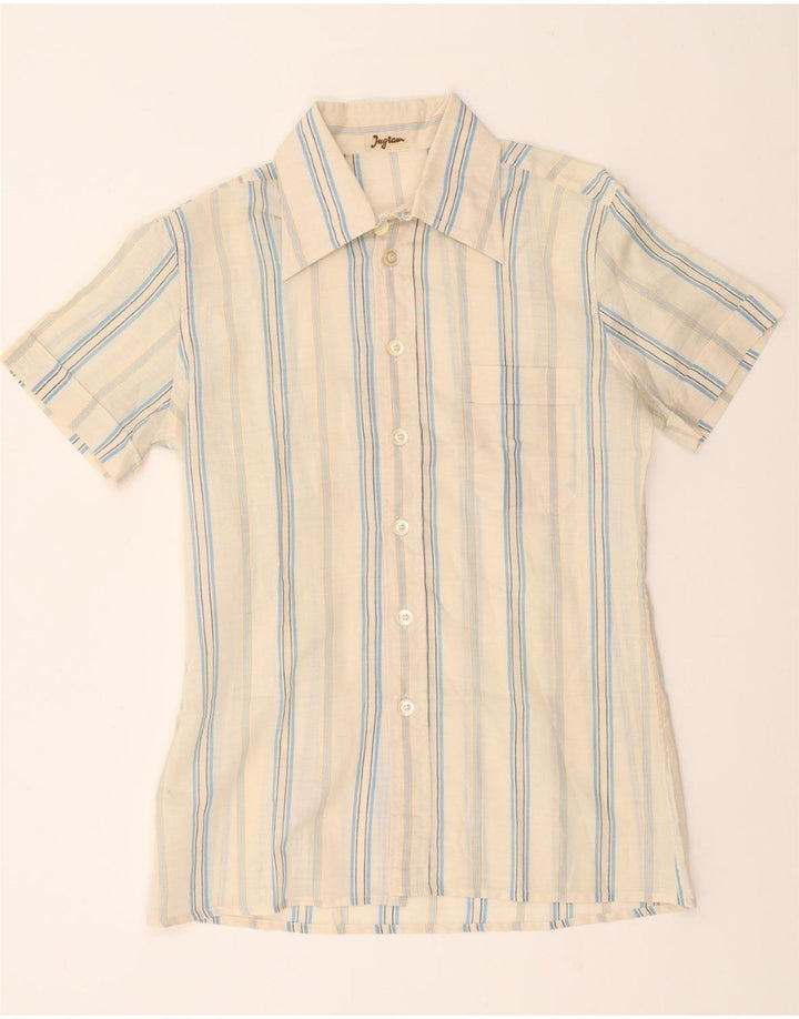INGRAM Mens Short Sleeve Shirt Size 40 15 Medium White Striped Vintage Ingram and Second-Hand Ingram from Messina Hembry 