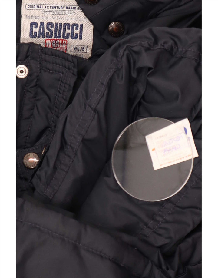 Мужская стеганая куртка Casucci с капюшоном UK 40, большая темно-синяя, полиамид