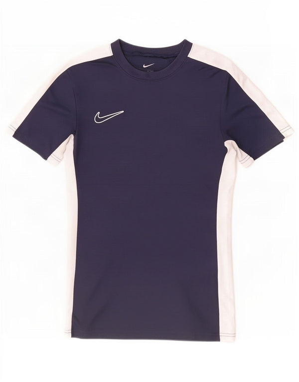 Мужская футболка Nike Dri Fit Slim Top XS темно-синяя с цветными блоками из полиэстера