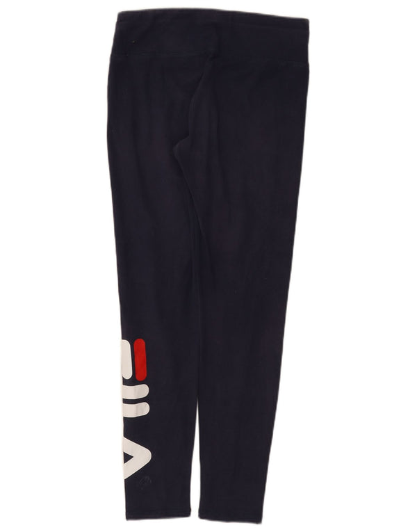 Женские леггинсы с рисунком Fila UK 10, маленькие, темно-синие, хлопок