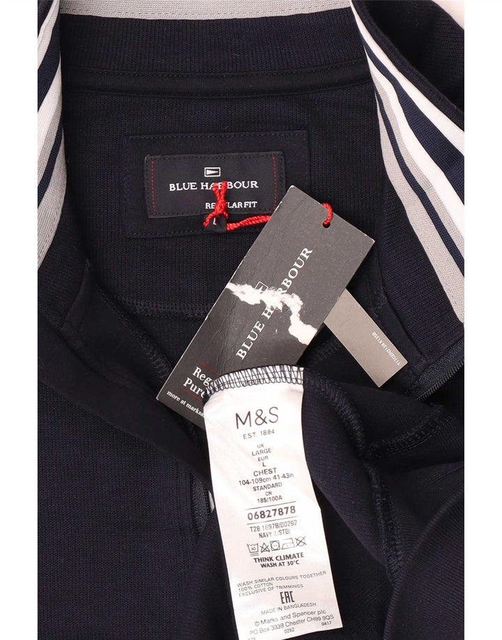 Мужской свитшот обычного кроя Marks & Spencer Blue Harbour, большой темно-синий