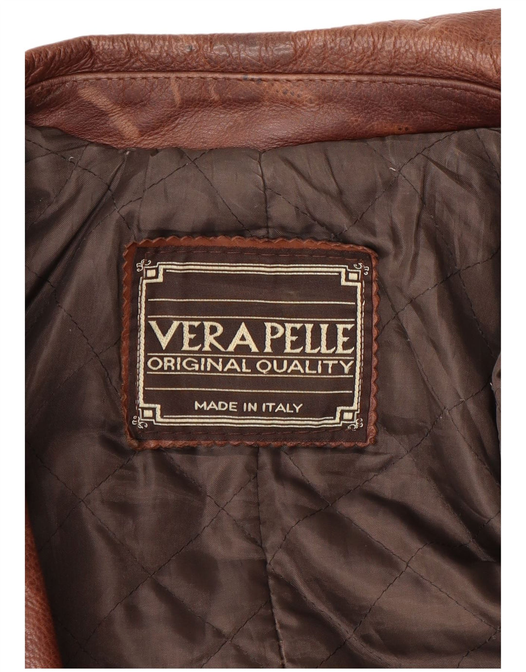 Винтажная мужская кожаная куртка UK 38, кожа среднего коричневого цвета