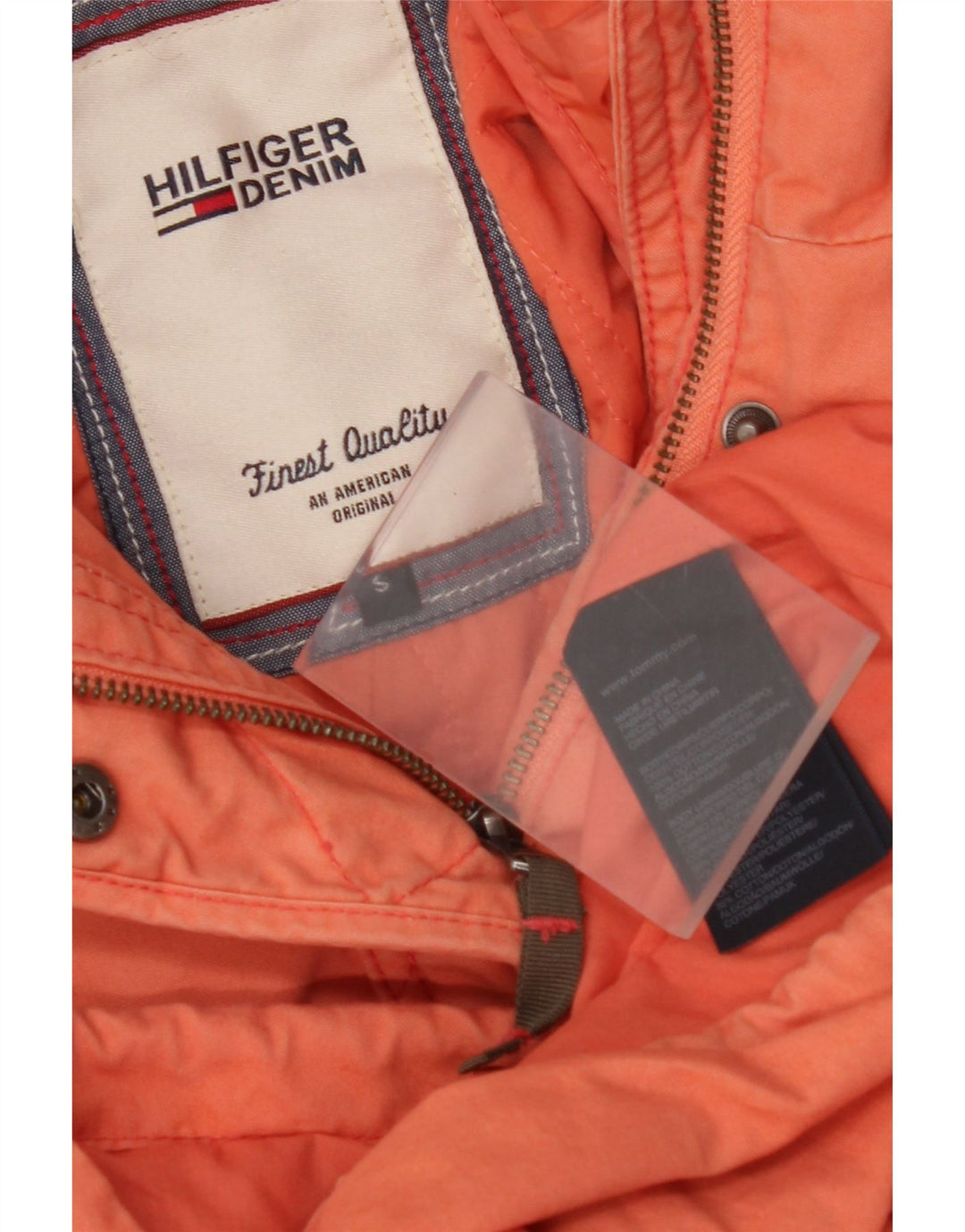TOMMY HILFIGER Женская парка оверсайз с капюшоном UK 10, маленький оранжевый