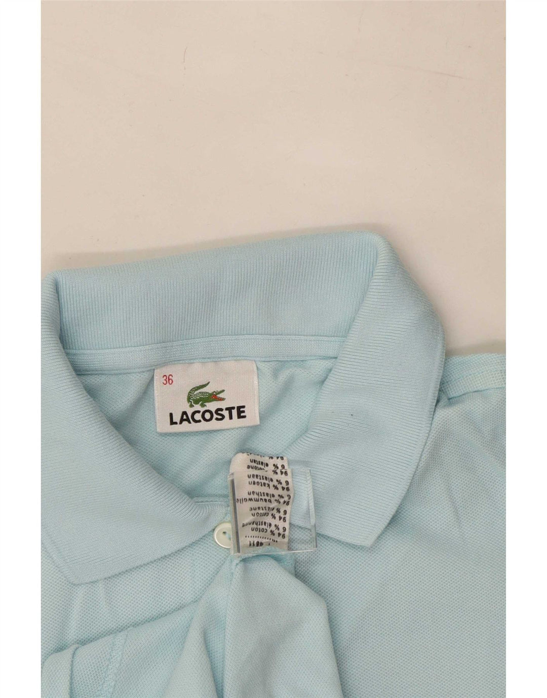 Женская рубашка поло Lacoste, размер 36, маленькая, синяя, хлопок