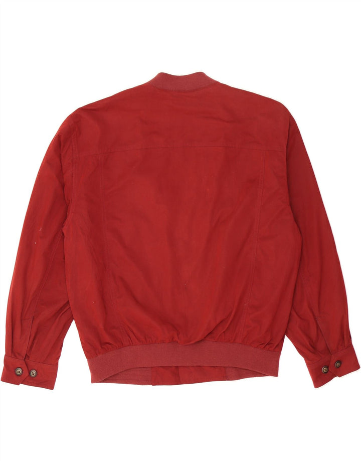 KEMPEL Mens Bomber Jacket IT 48 Medium Red Polyester Vintage Kempel and Second-Hand Kempel from Messina Hembry 