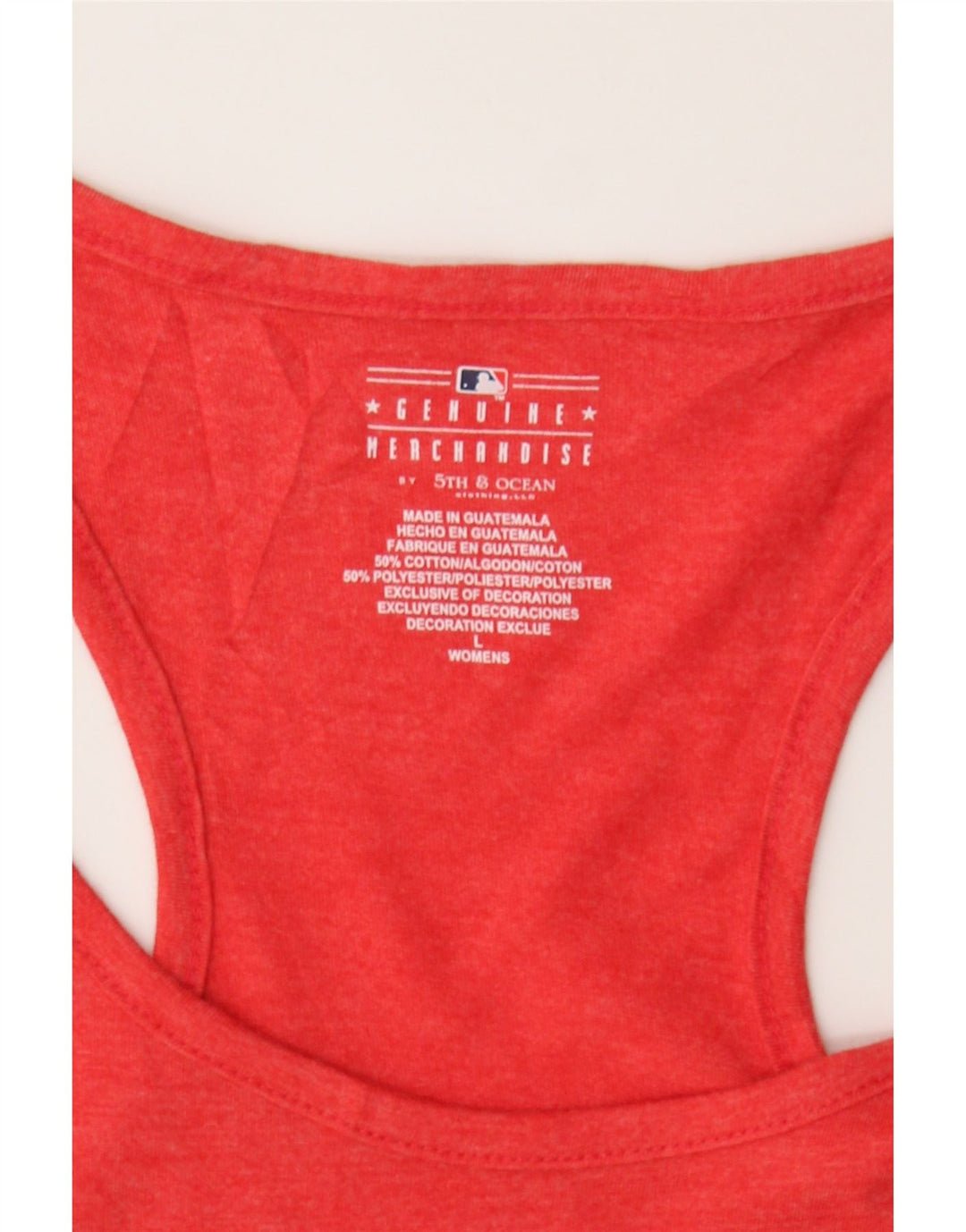 GENUINE MERCHANDISE Womens Graphic Vest Top UK 16 Large Red Vintage Genuine Merchandise and Second-Hand Genuine Merchandise from Messina Hembry 