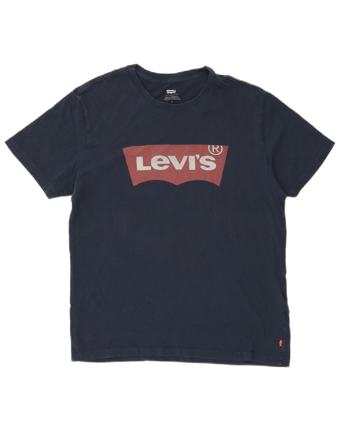 Мужская футболка с рисунком LEVI'S, топ среднего размера, темно-синий, хлопок