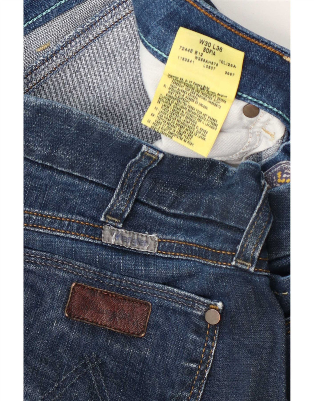 Женские прямые джинсы Wrangler Sofia W30 L36 синие, хлопок