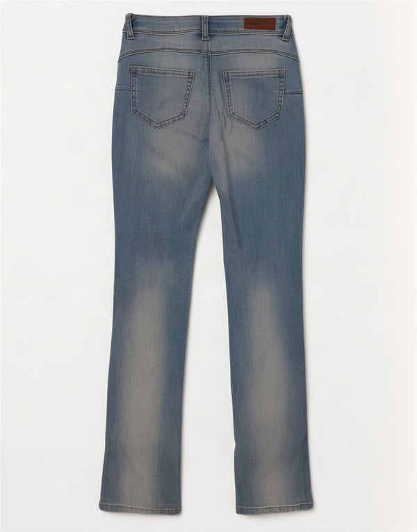 Женские потертые узкие джинсы Benetton Bootcut W26 L31 синие