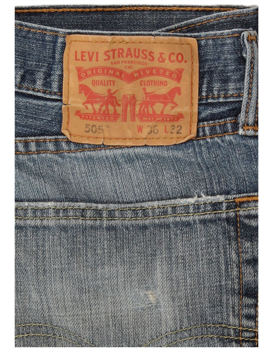 Мужские прямые джинсы Levi's 505 W34 L32 синие, хлопок