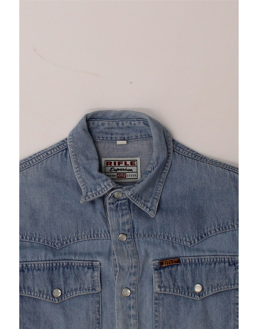RIFLE Boys Denim Shirt 7-8 Years Blue Cotton Vintage Rifle and Second-Hand Rifle from Messina Hembry 