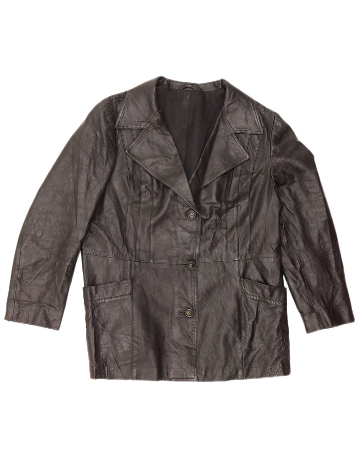 Женская кожаная куртка наппа UK 14 средний черный